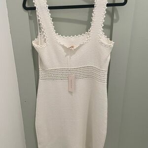 Rebecca Taylor white body con knit dress